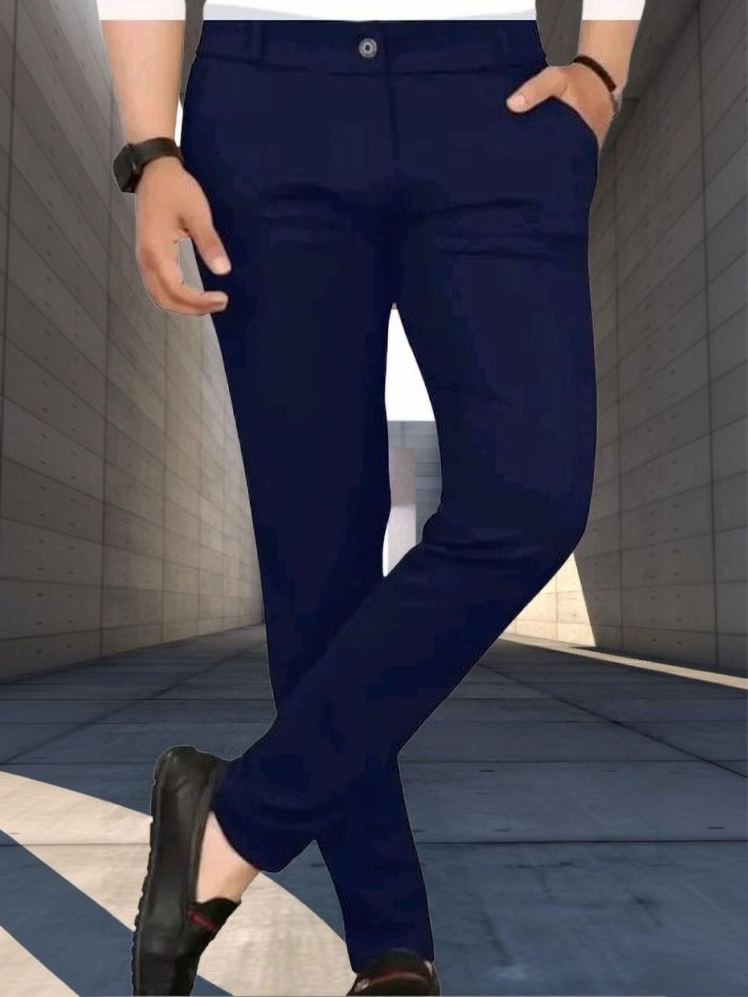 Nk staylish Men Smart Slim Fit Easy Wash Trousers-picture-11