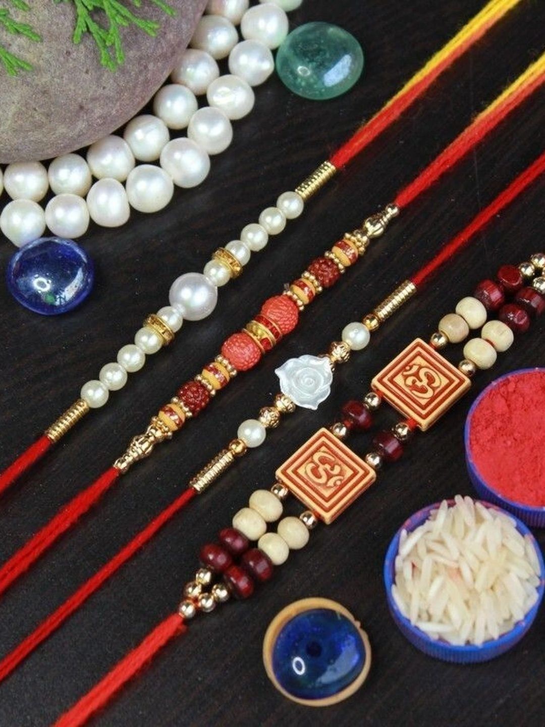 Sangria Men Pack of 4 Designer Thread Rakhi With Roli chawal-picture-37