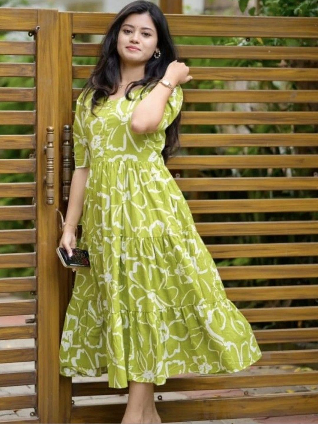 shivay Printed V-Neck Tiered Kurti-picture-56