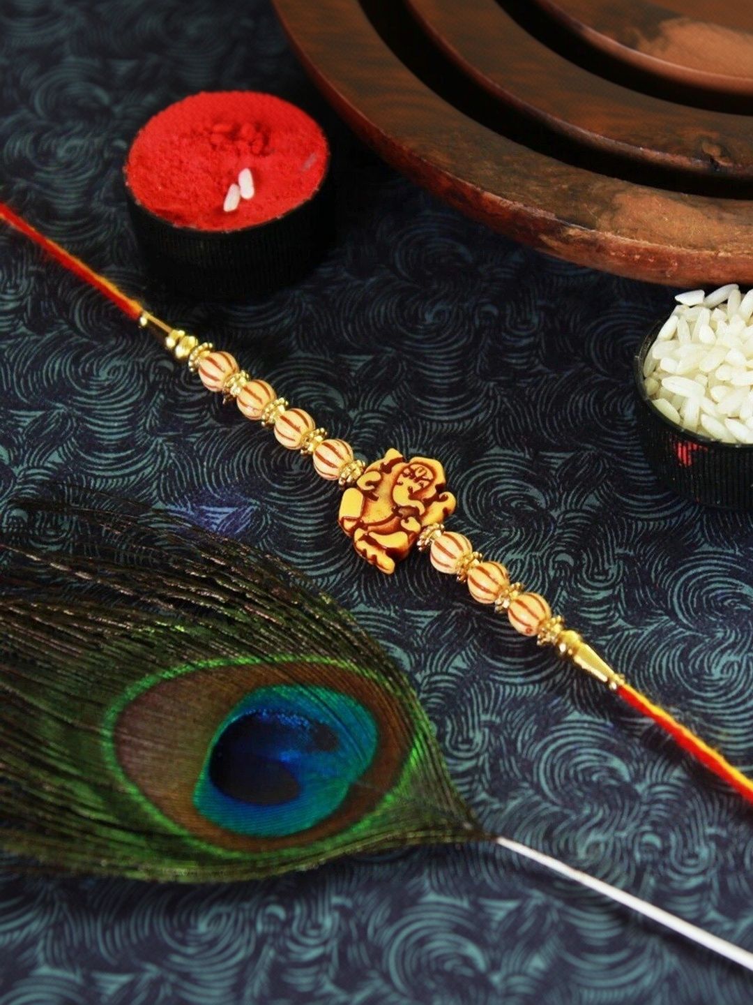 Sangria Thread Rakhi With 1 Roli Chawal-picture-10