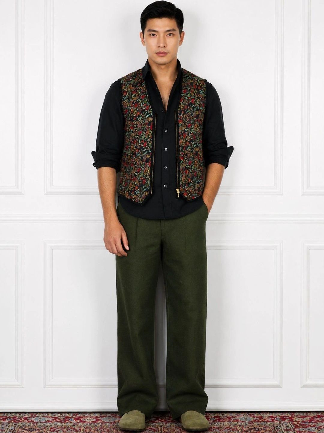 VELVIORE Men Comfort Pleated Trousers-picture-13