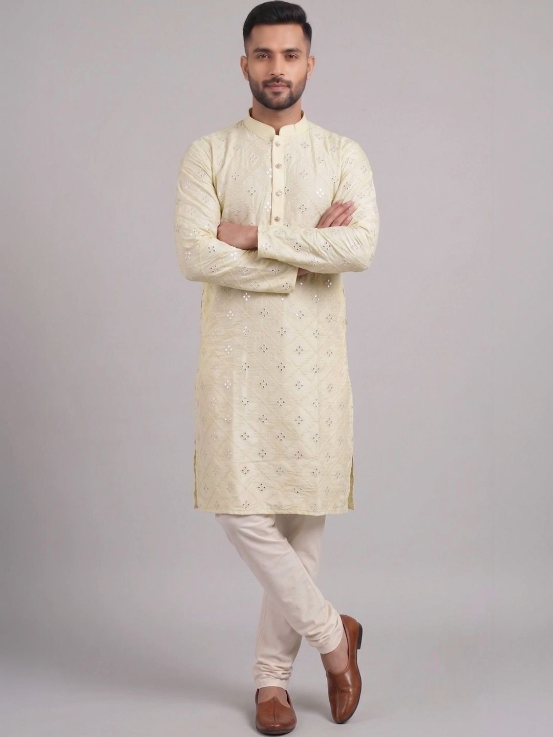 Anouk Men Embellished Mirror Work Kurta-picture-10