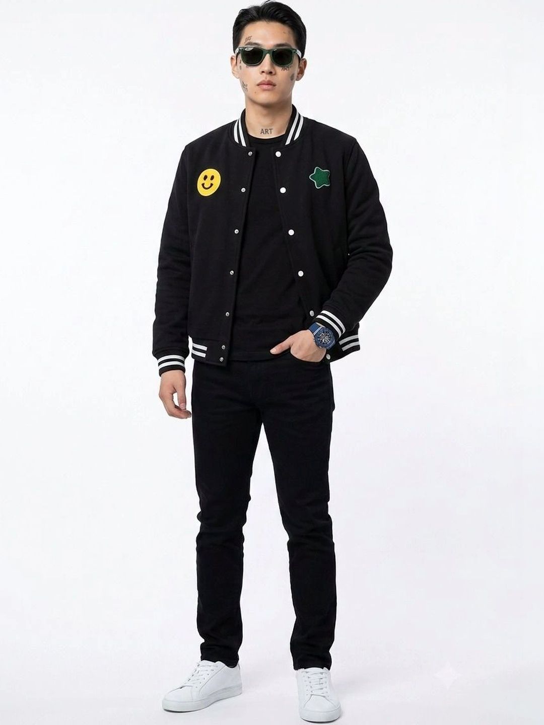 oiin Men Fleece Blend Varsity Jacket-picture-25