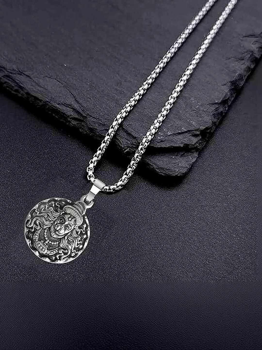 Malas Collection Silver-Plated Circular Pendants with Chains-picture-26