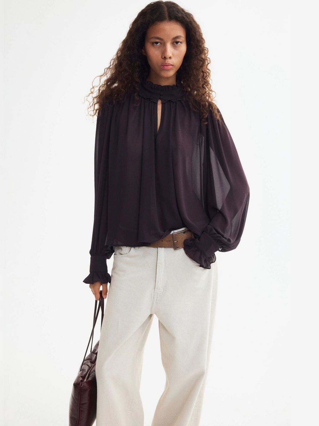 H&M Bishop Sleeves Ruffles Top-picture-45