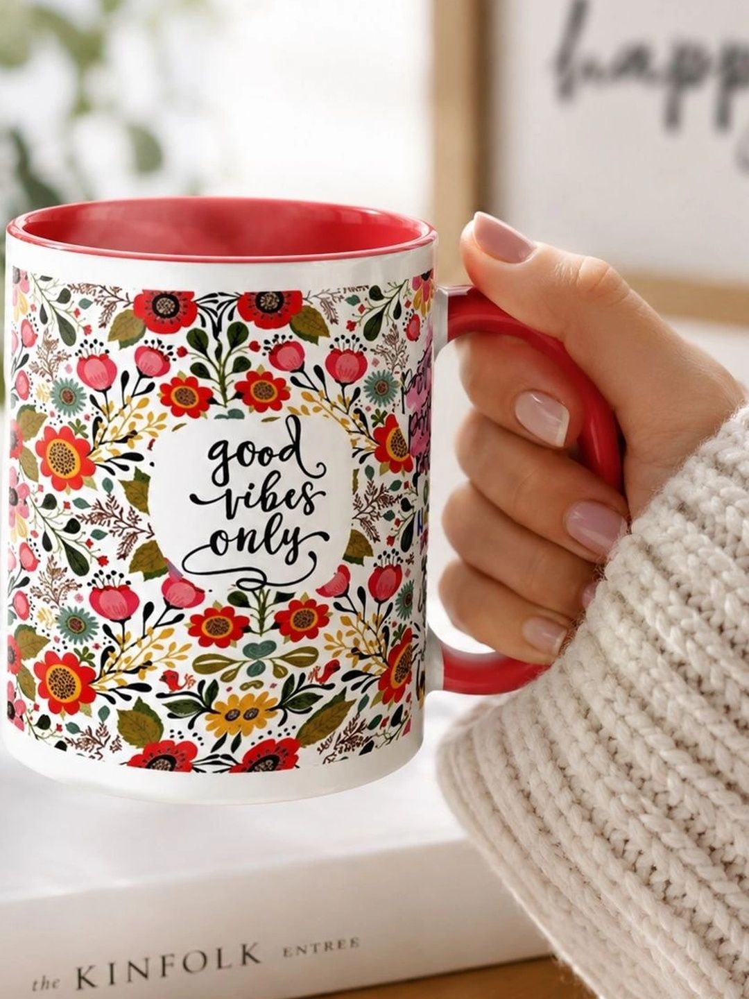 TAJNAN Red Text or Slogans Printed Ceramic Glossy Mugs Set of Cups and Mugs-picture-16
