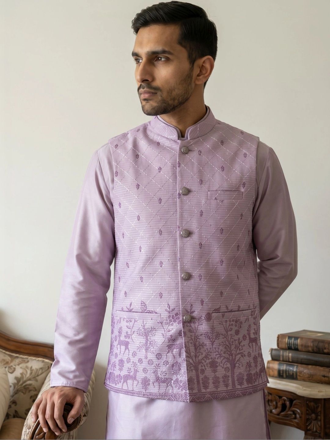 Jompers Printed Nehru Jackets-picture-23