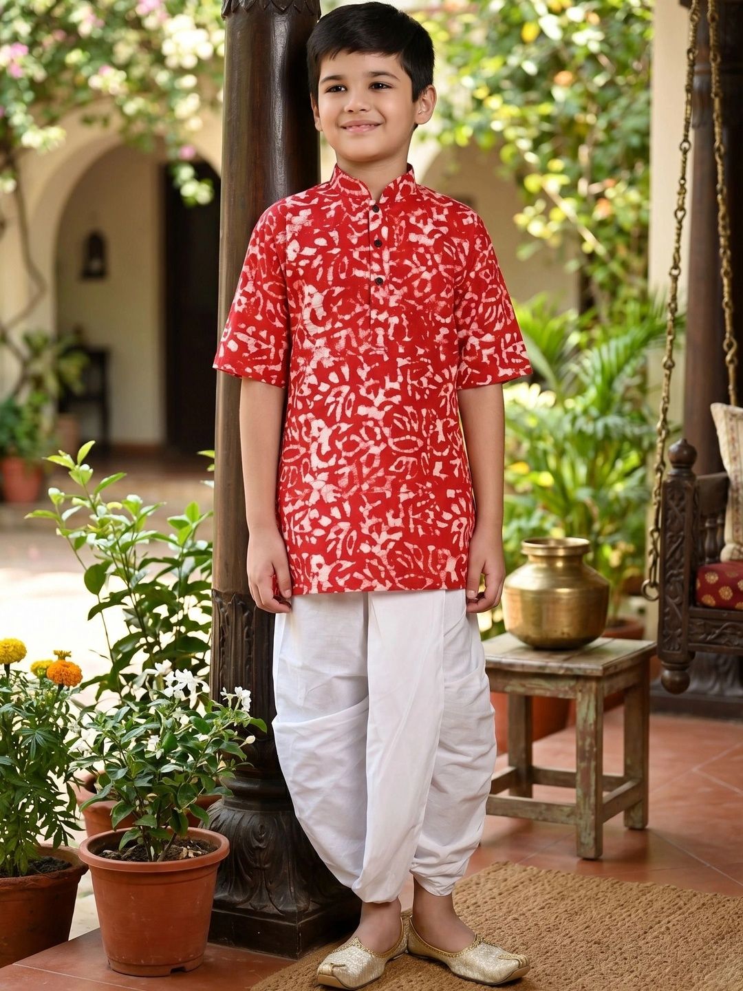 BAESD Boys Printed Regular Pure Cotton Kurta with Dhoti Pants-picture-57