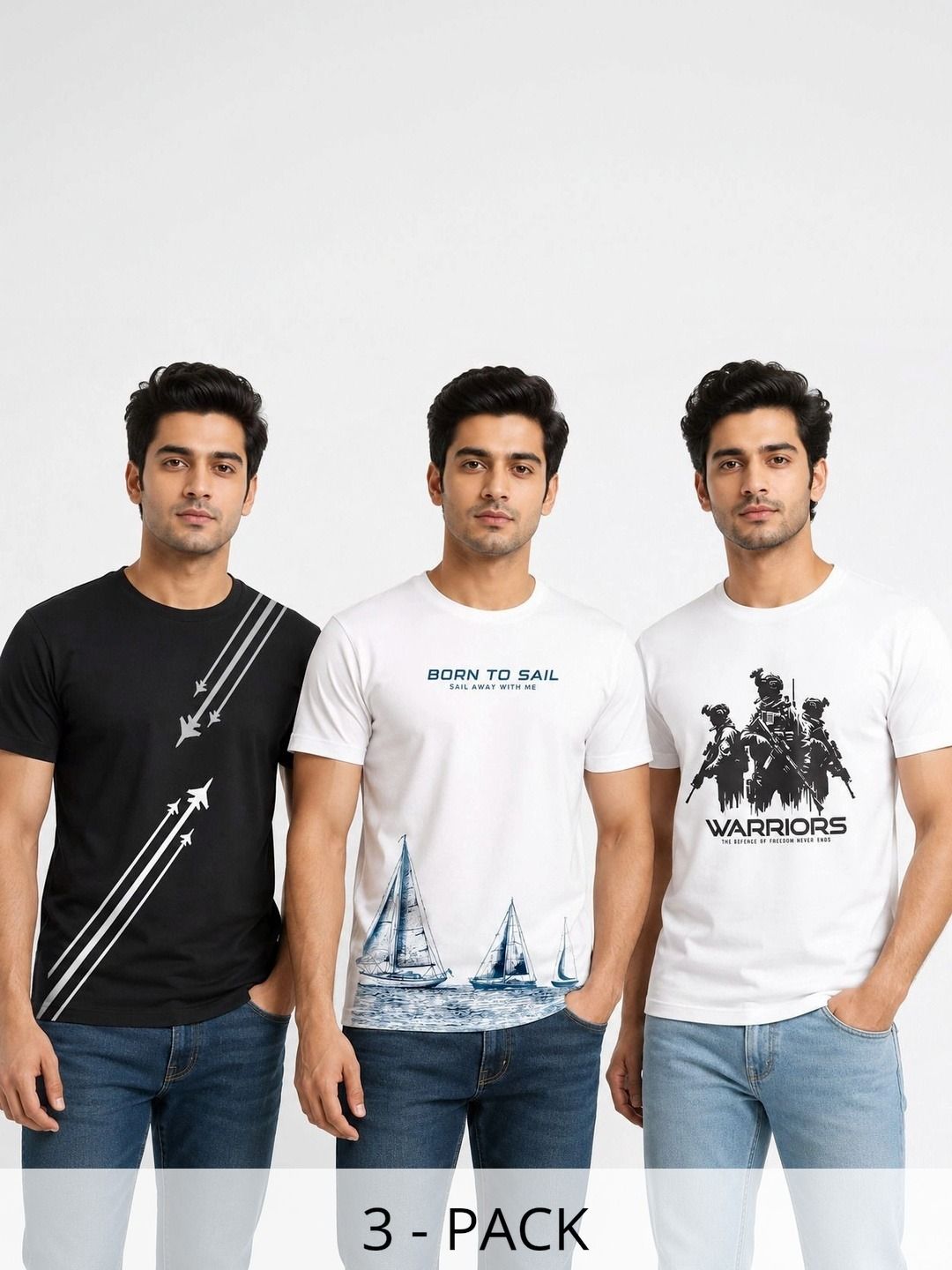 Warrior World Men 3 Printed Pure Cotton T-shirt-picture-33