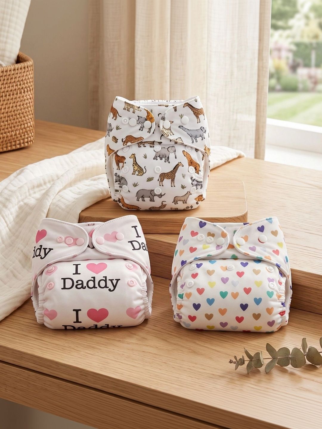ocean count Set Of 3 Reusable Cloth Baby Diaper-picture-34