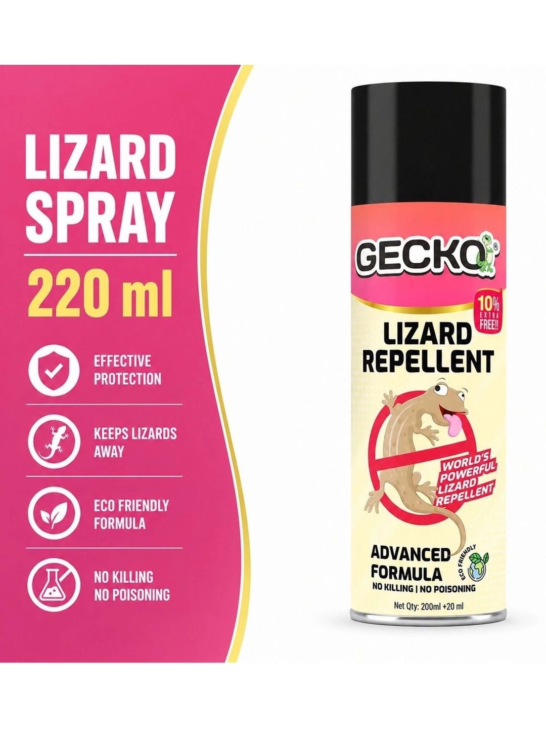 gecko First Aerosol Based Herbal Lizard Repellent Spray - 220 ml-image-2