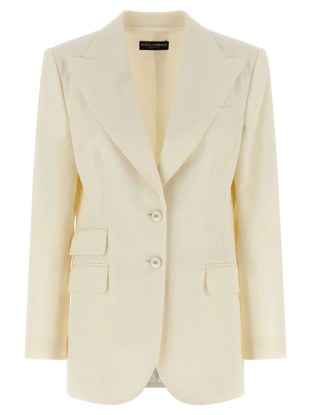 Dolce & Gabbana White Solid Peaked Lapel Blazer-picture-53