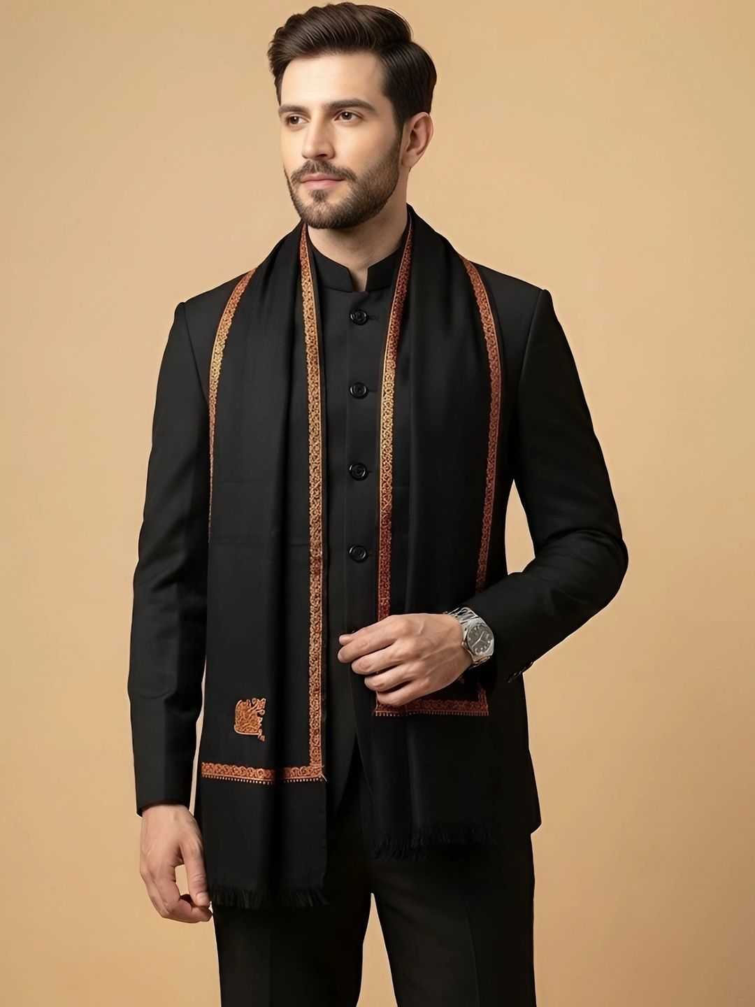 MUFFLY Men Embroidered Stole-picture-21