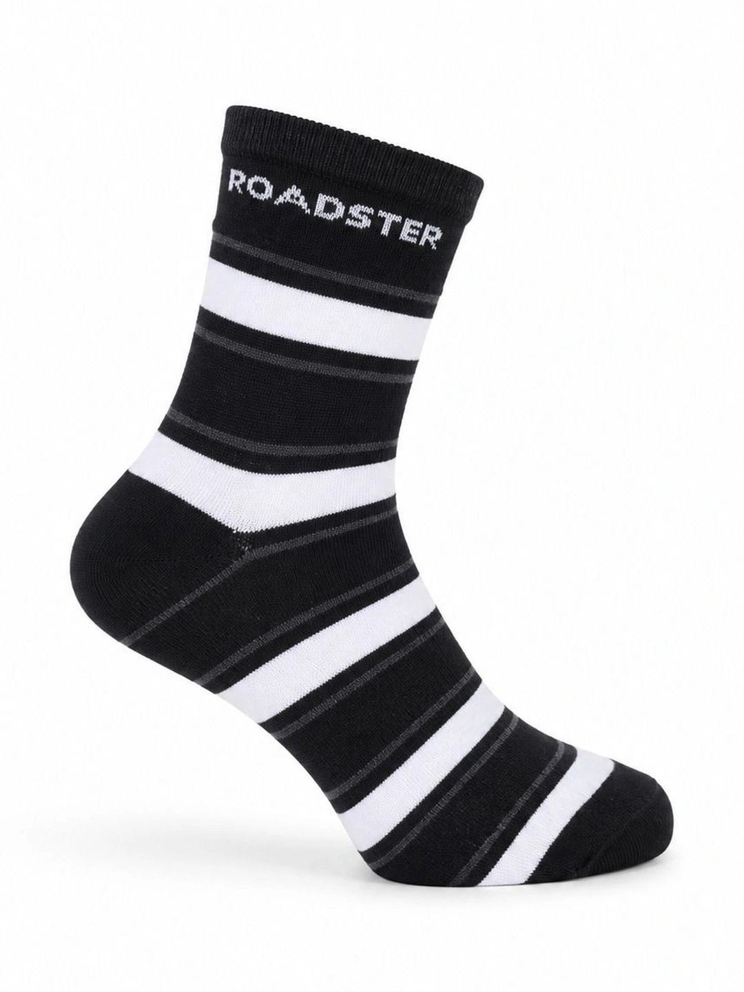 Roadster Men Pack of 3 Cotton Striped Above Ankle Socks-picture-32