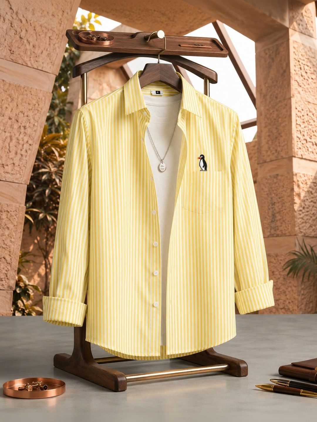 Black Deer Men Striped Printed Casual Shirt-picture-12