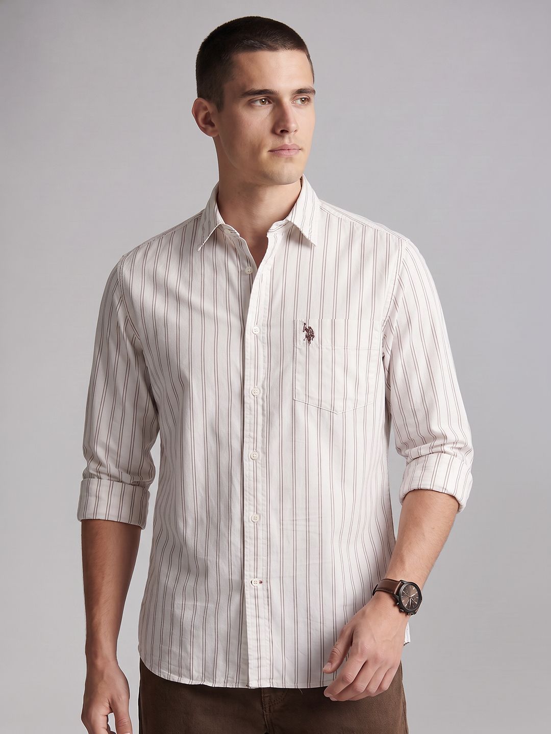 U.S. Polo Assn. Tailored Fit Striped Casual Shirt-picture-25