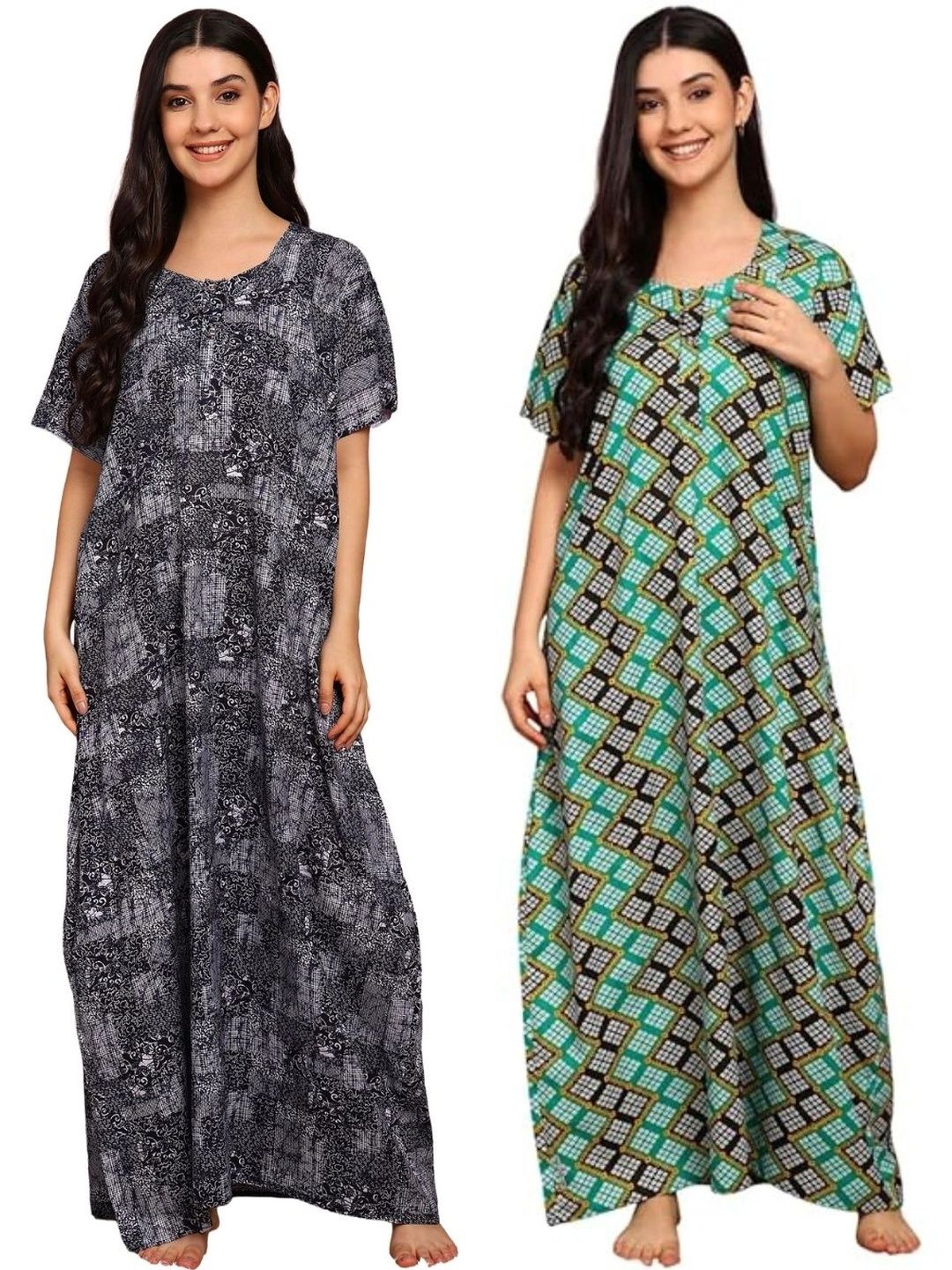 KBNBJ Printed Maxi Nightdress-picture-24