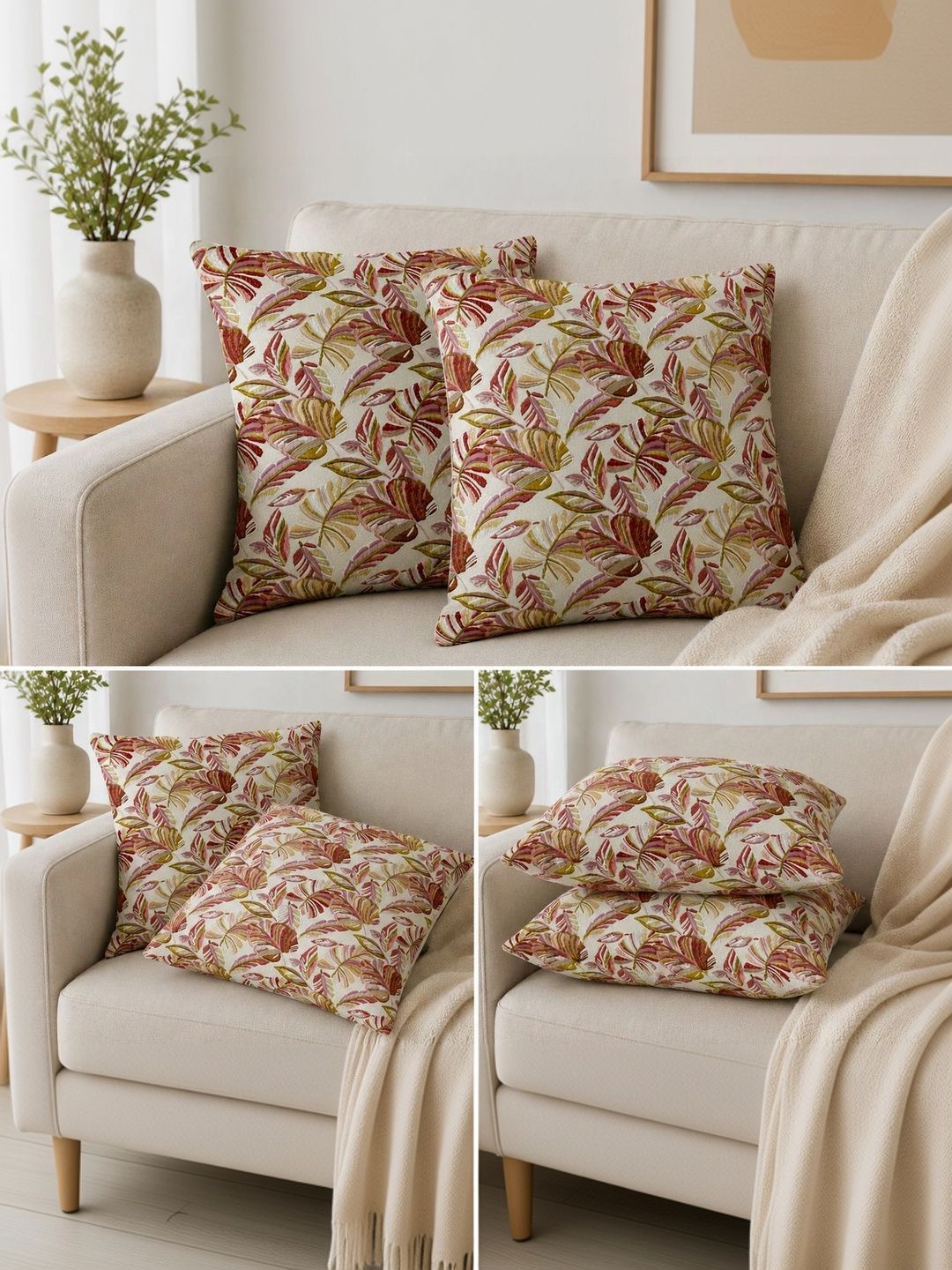 STUDIOHMK Rose Gold Set of 5 Square Cushion Covers-image-28