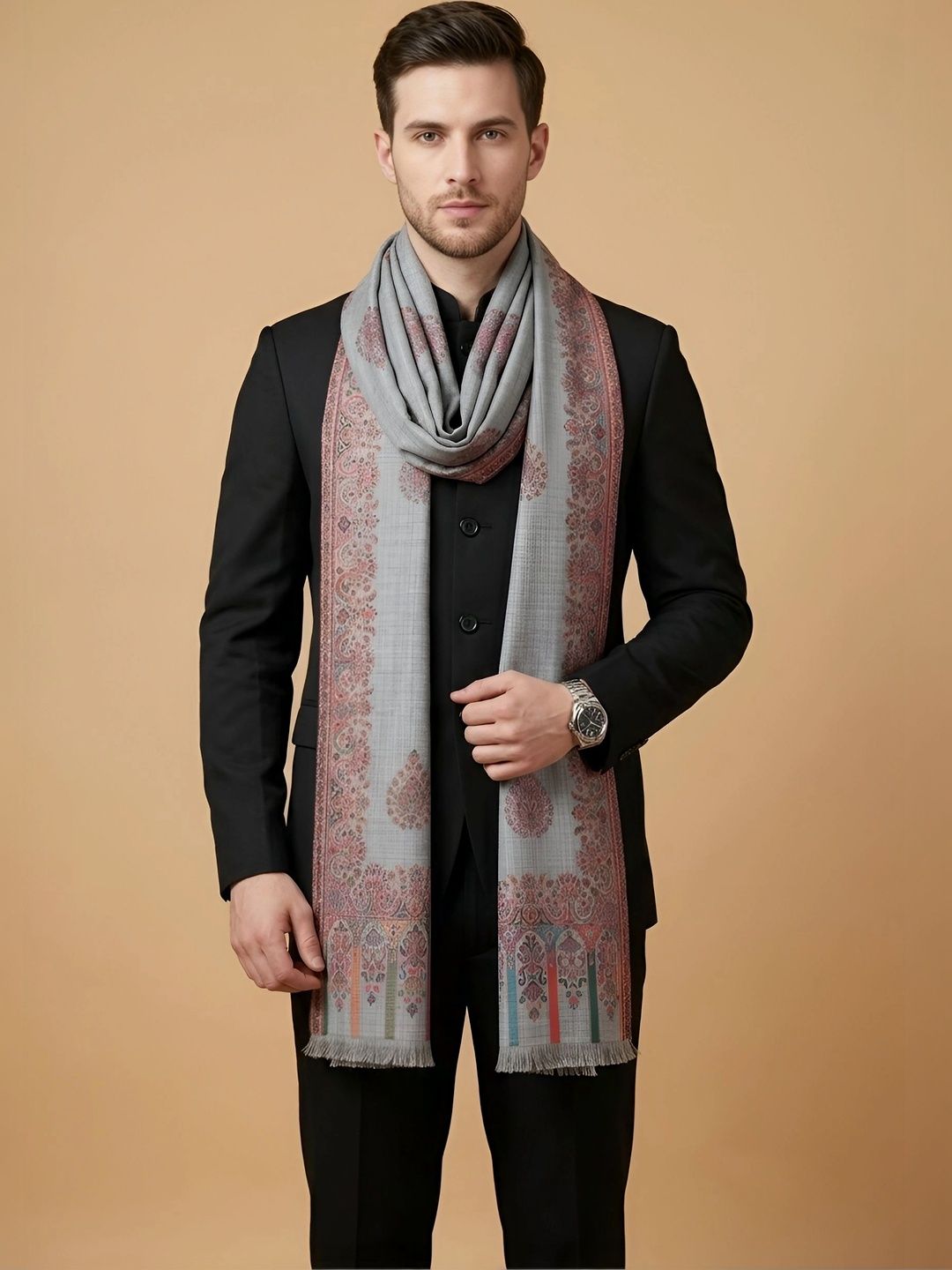MUFFLY Men Woven Design Stole-picture-22
