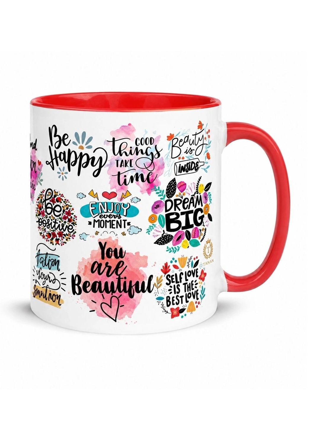 TAJNAN Red Text or Slogans Printed Ceramic Glossy Mugs Set of Cups and Mugs-image-35
