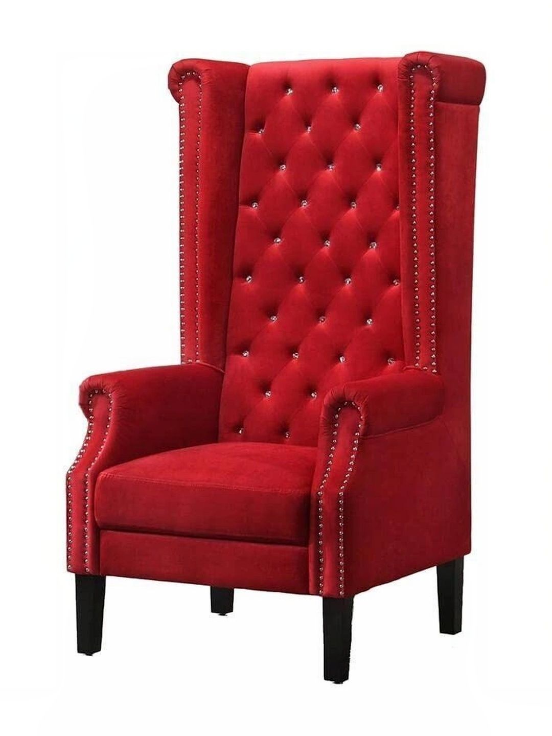 INDIAWOODMART Red Wooden Lounge Chair-picture-7
