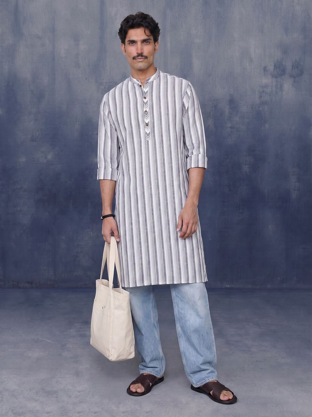Taavi Woven Legacy Striped Kurta-picture-54