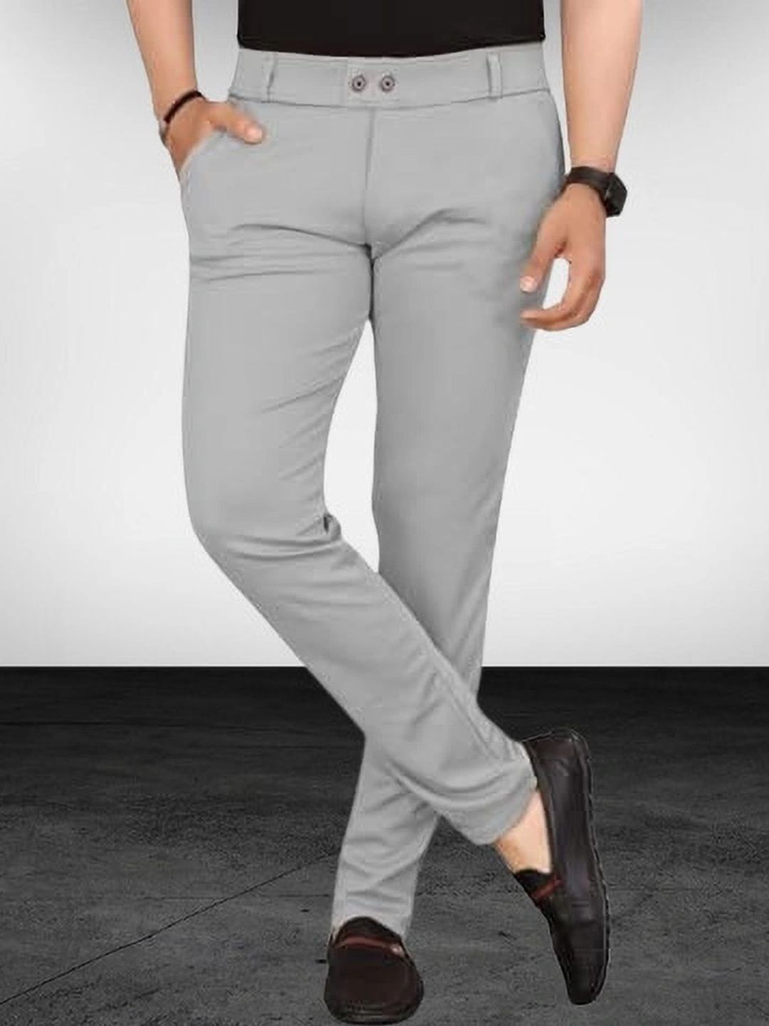 Nk staylish Men Smart Slim Fit Trousers-picture-28