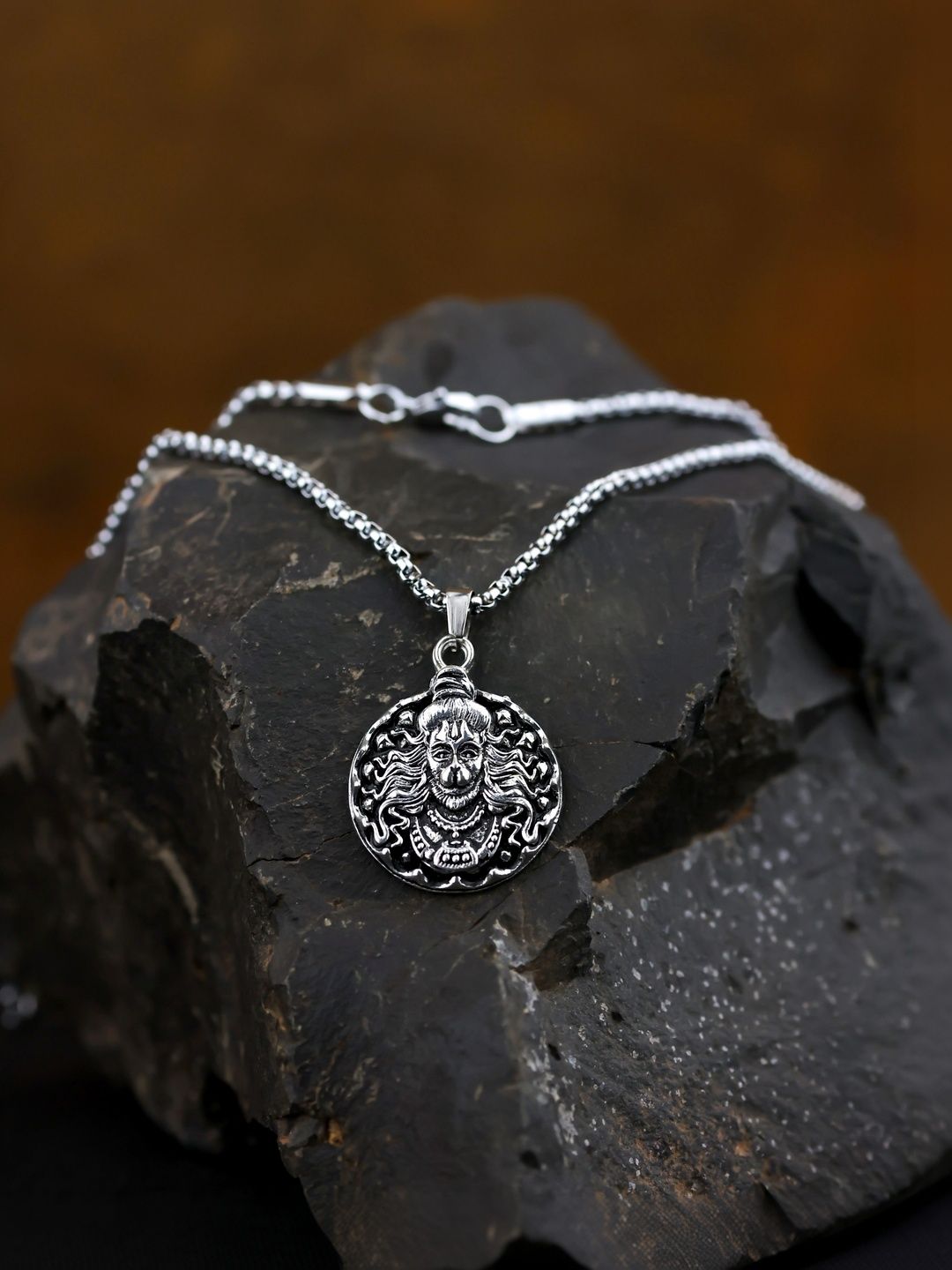 Malas Collection Silver-Plated Circular Pendants with Chains-picture-30