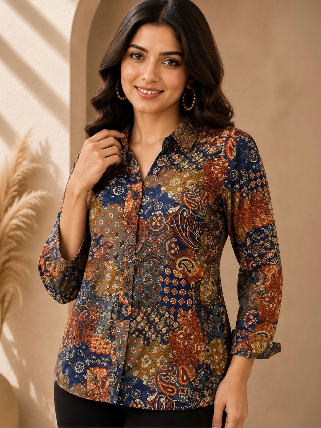 RIVNIX Print Ethnic Cotton Blend Top-picture-30
