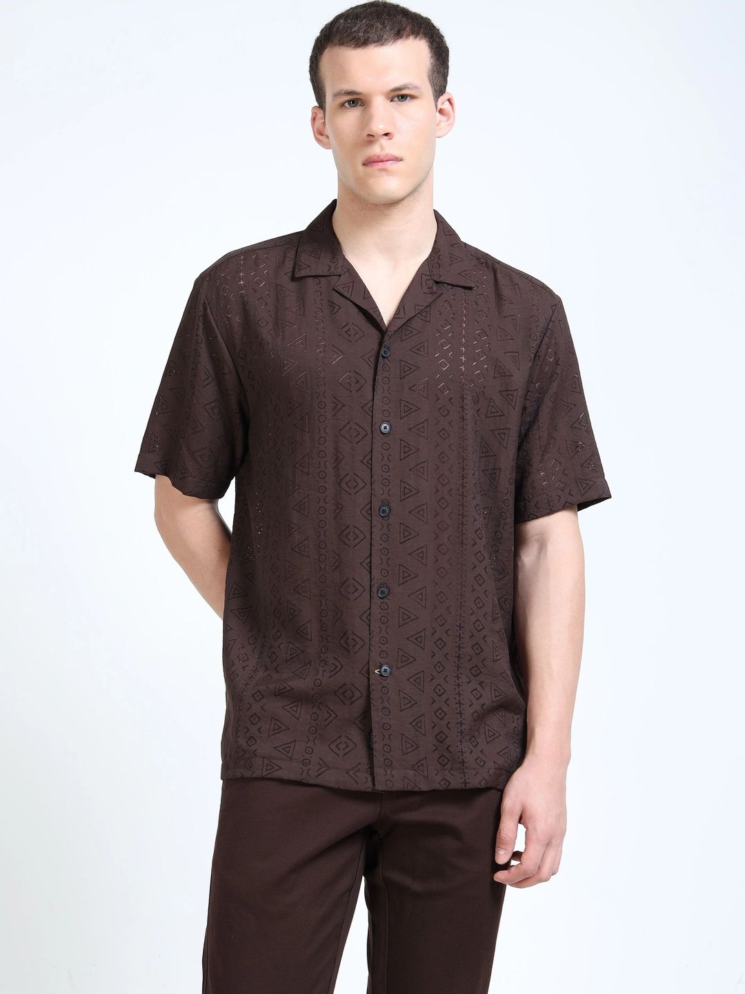 ENGYNE Men Standard Semi Sheer Casual Shirt-image-13
