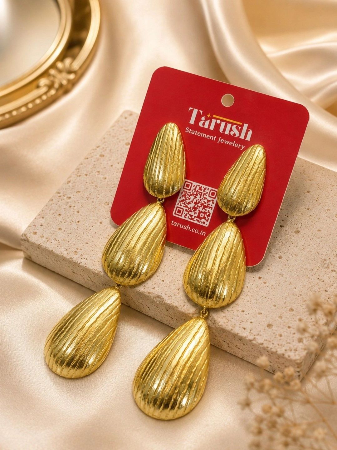 Tarush Teardrop Shaped Drop Earrings-image-43