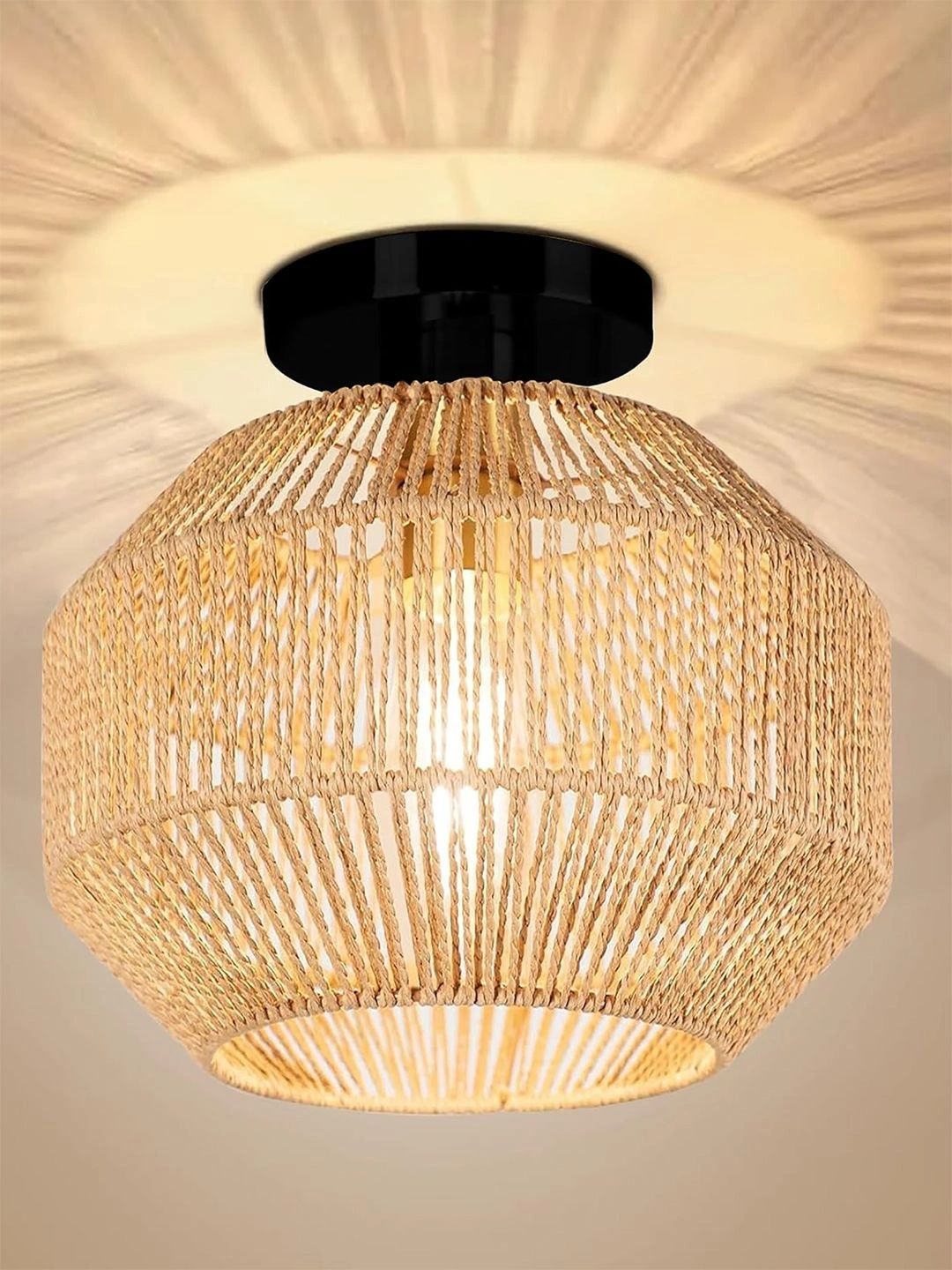 Decorcity Beige Textured Ceiling Lamp-picture-17