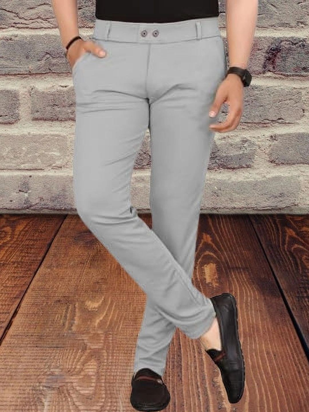 Nk staylish Men Smart Slim Fit Easy Wash Trousers-picture-13