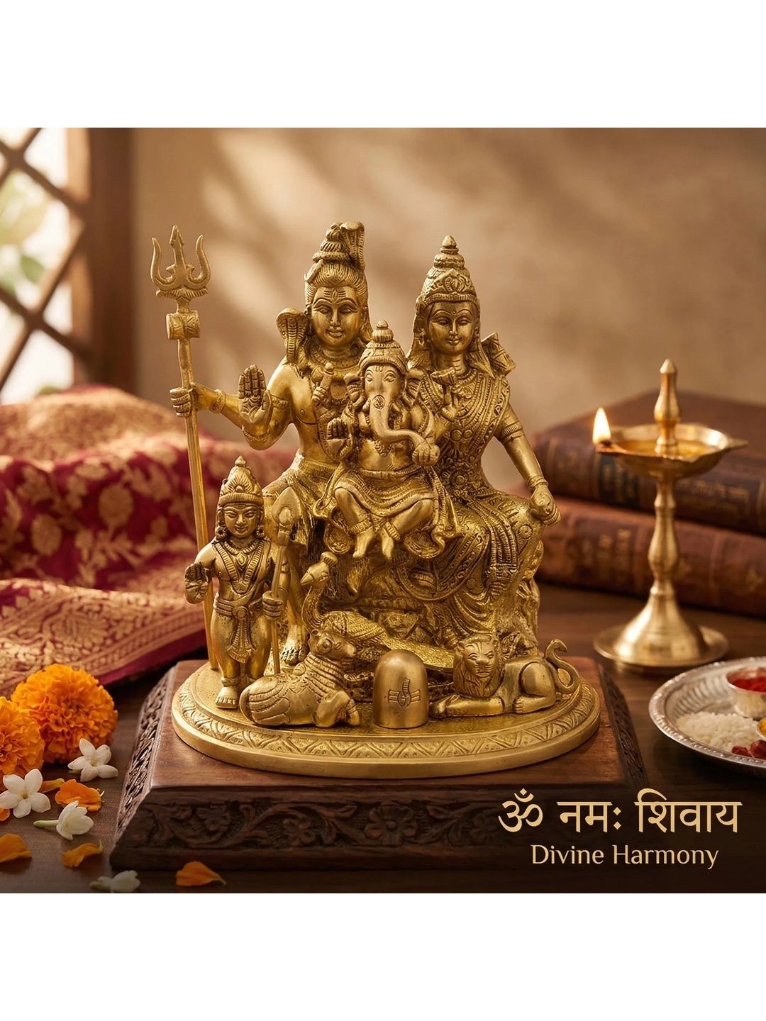 DecorGlobe Gold-Toned Religious Idol Showpiece-picture-1