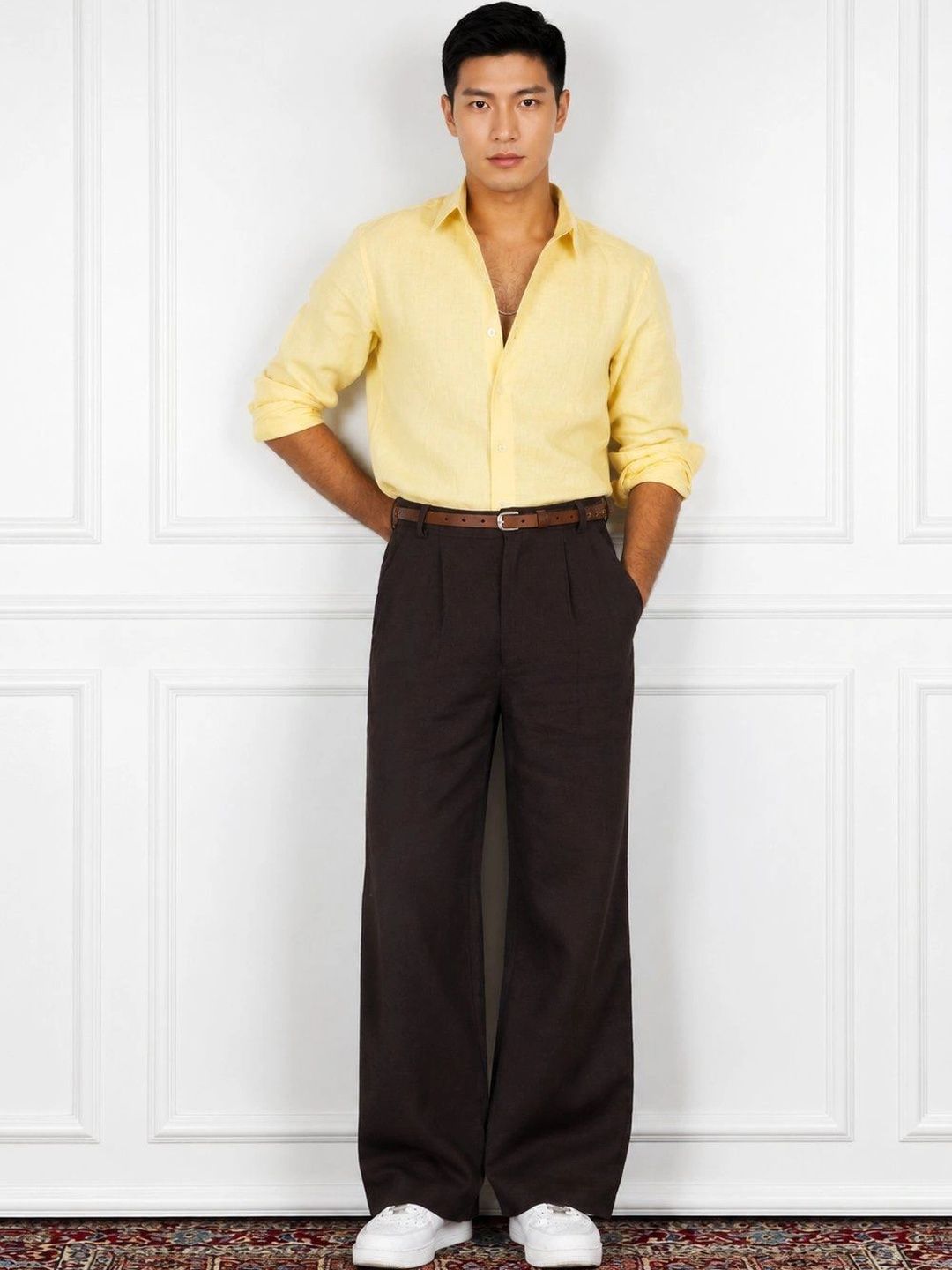 VELVIORE Men Comfort Easy Wash Pleated Trousers-picture-20