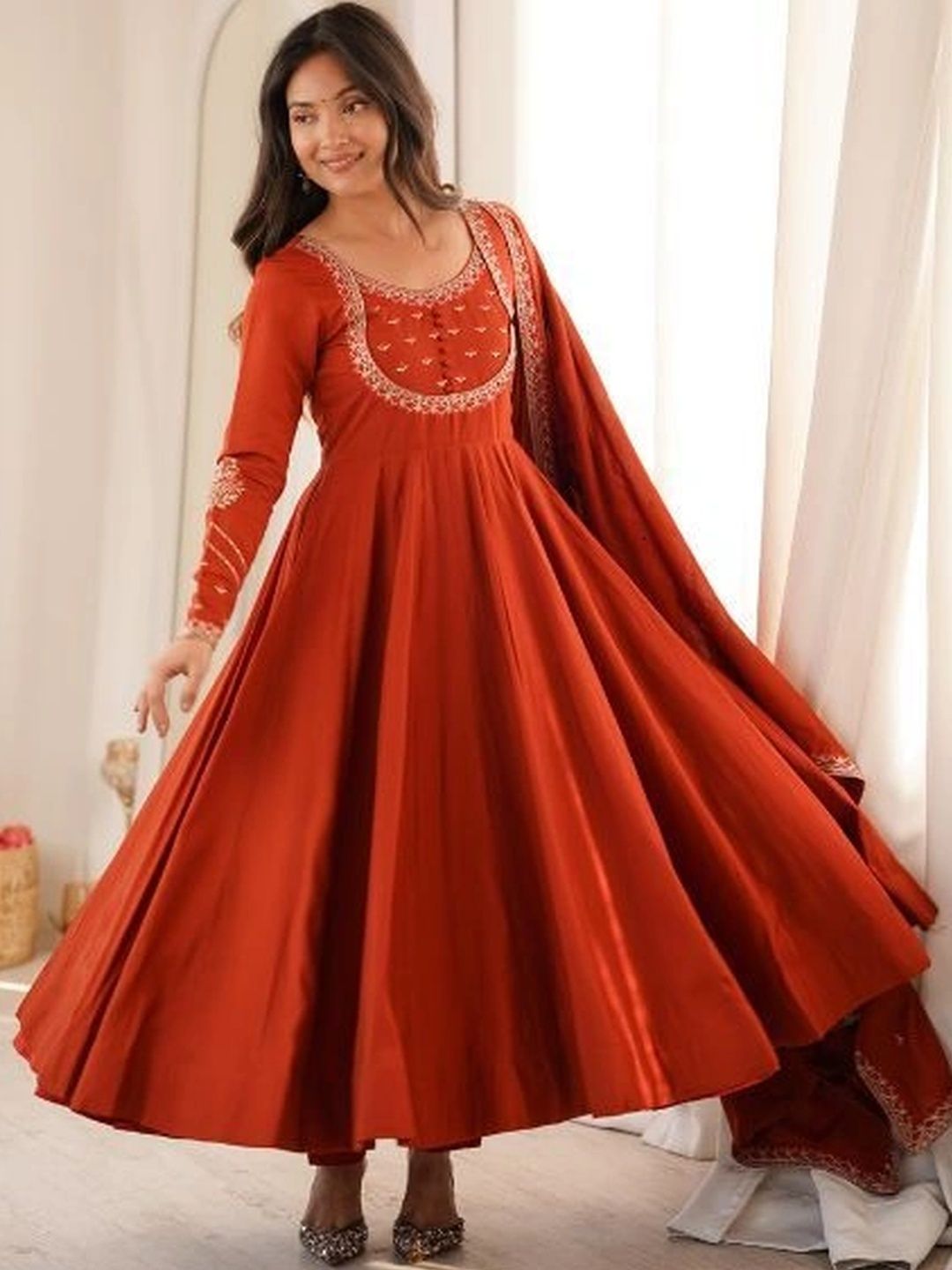 Ishqira Women Ethnic Motifs Embroidered Regular Thread Work Kurta with Trousers & With Dupatta-picture-38