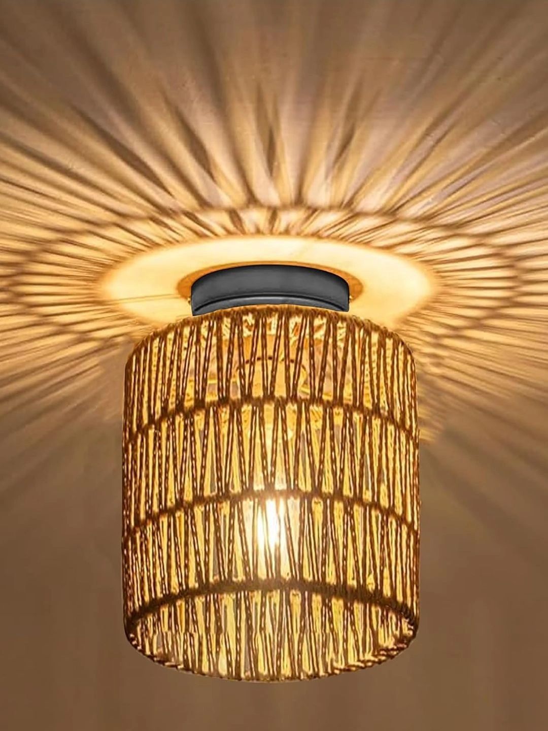 Decorcity Beige Textured Ceiling Lamp-picture-56