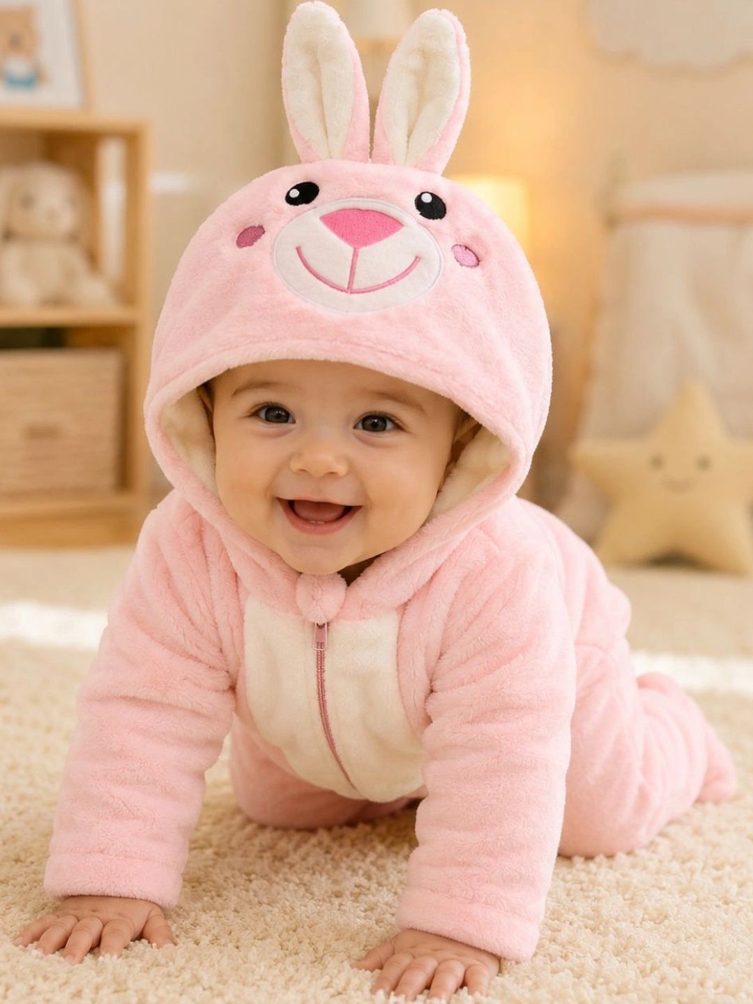 Cuddleloom Infants Animal Printed Hooded Rompers-picture-18