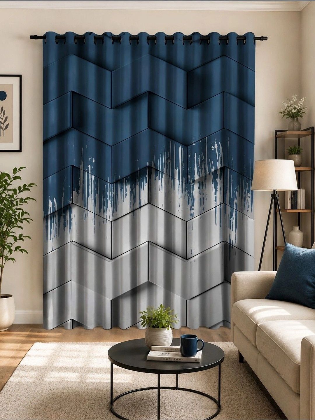 VRINDAKUL Multicoloured Set of 2 Sheer Door Curtain-picture-21