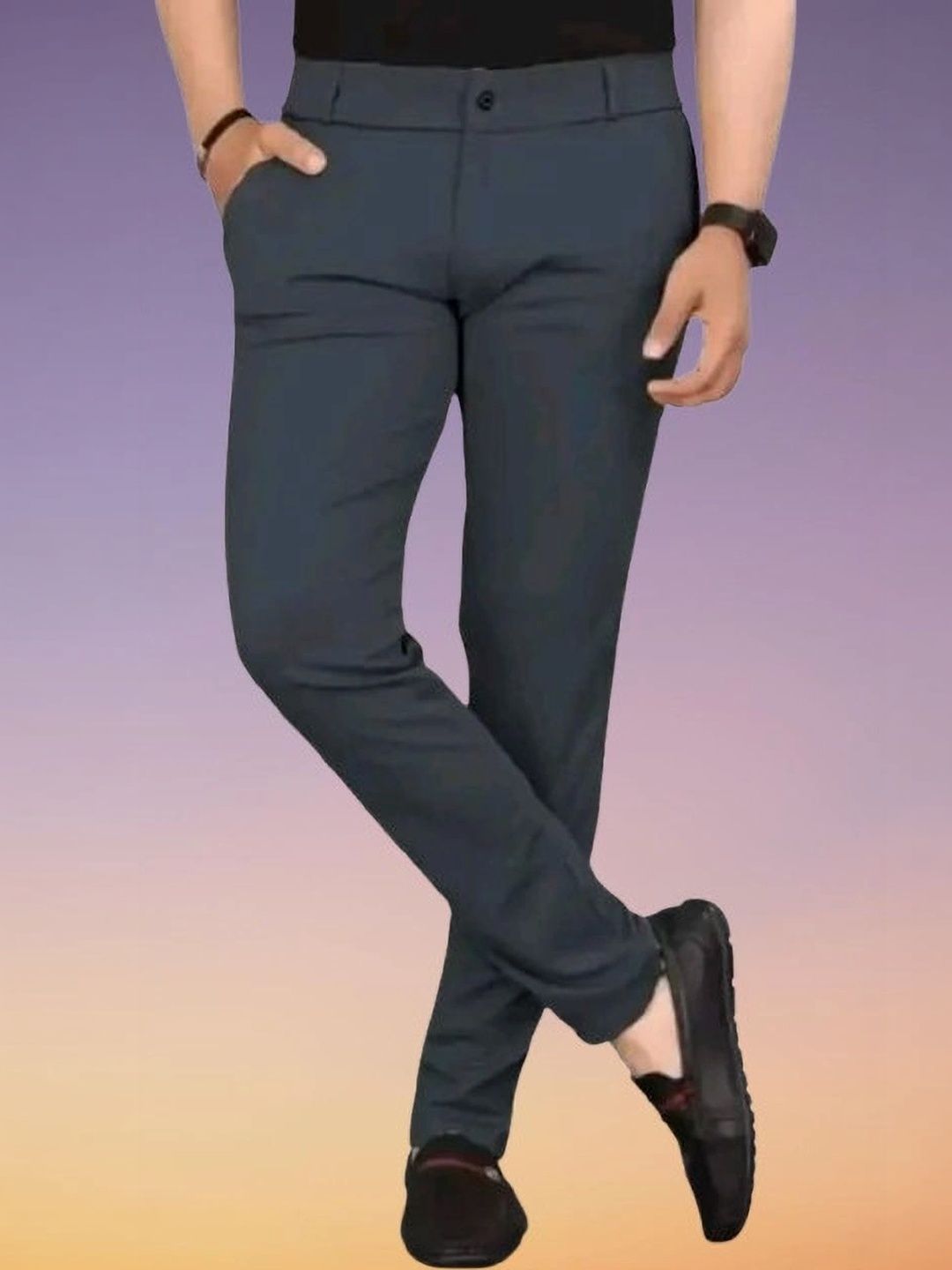 Nk staylish Men Smart Slim Fit Trousers-picture-18