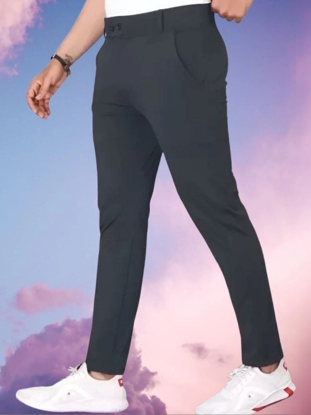 Nk staylish Men Smart Slim Fit Trousers-picture-10