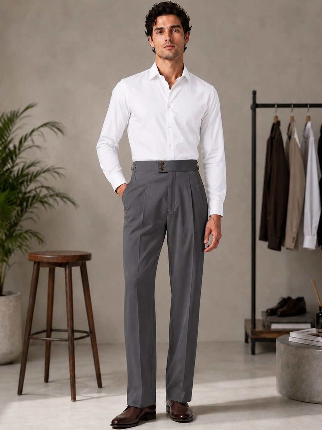 GENZILOOKS Men Smart Easy Wash Trousers-picture-30