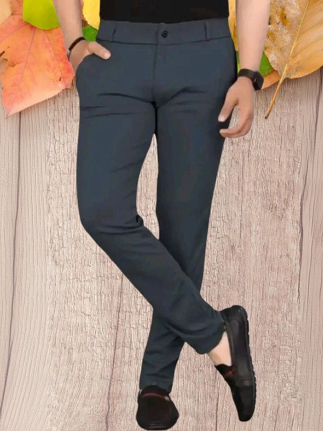 Nk staylish Men Smart Slim Fit Trousers-picture-10