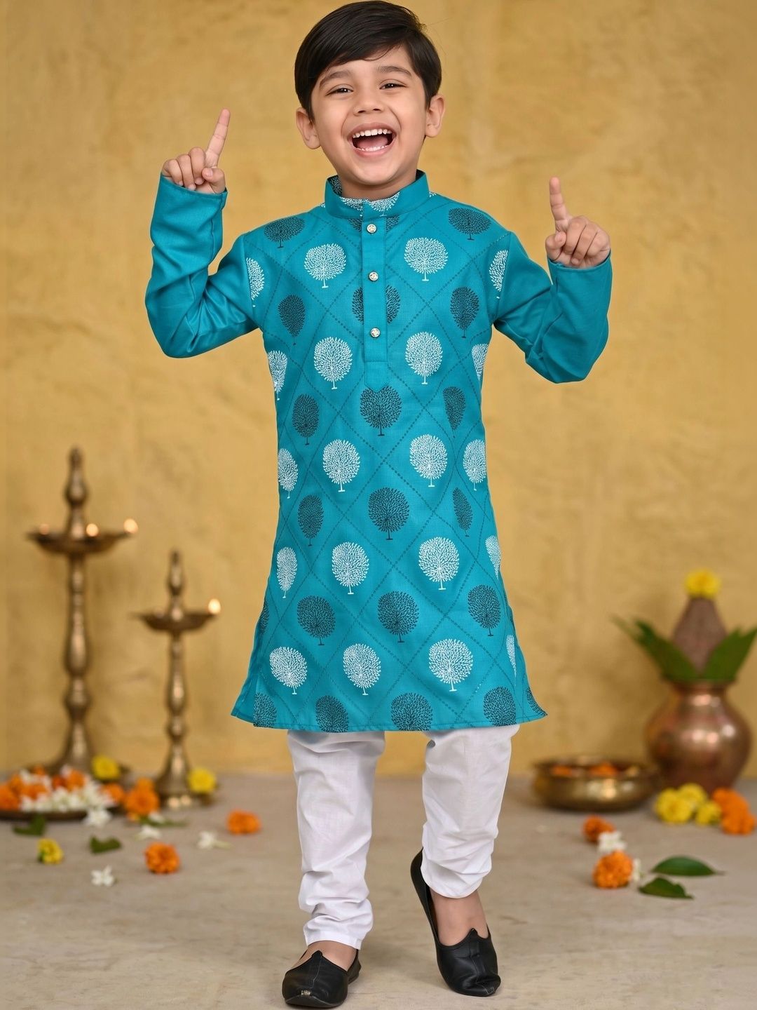 TAKE STYLE Boys Ethnic Motifs Printed Regular Kurta with Churidar-picture-52
