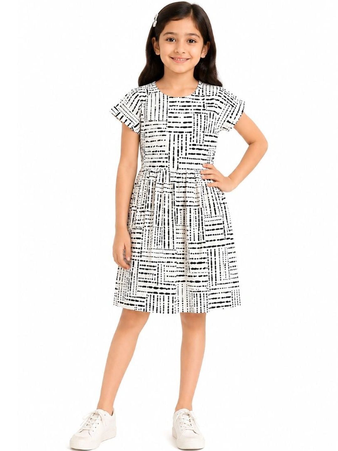 CHILINS Print Fit & Flare Dress-image-4