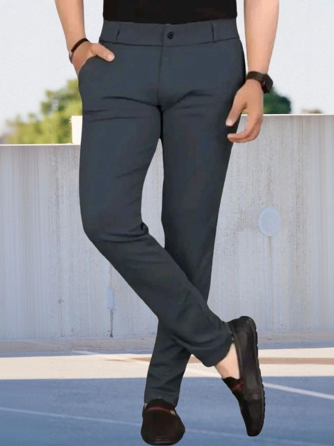 Nk staylish Men Smart Slim Fit Trousers-picture-36