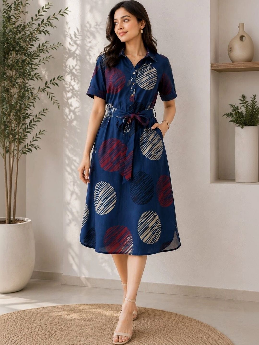 Vastramyaa Print A-Line Midi Dress-picture-3