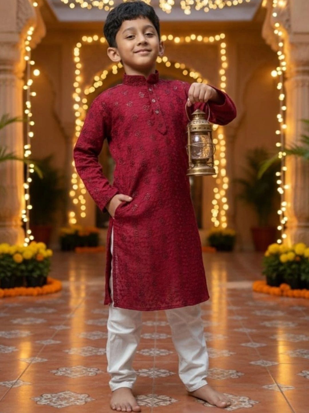 A Y ENTERPRISE Boys Ethnic Motifs Regular Kurta with Pyjamas-picture-47