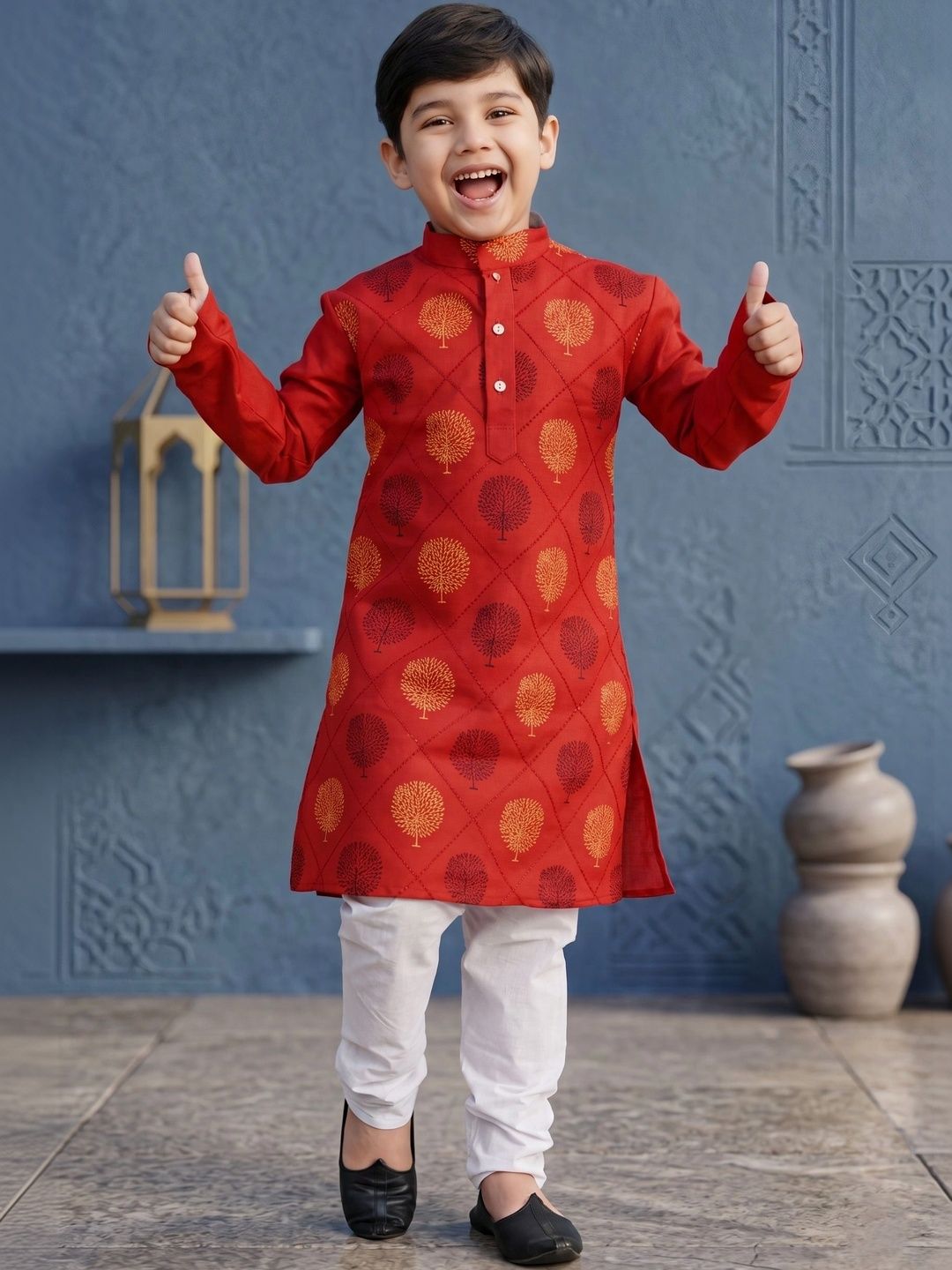 BAESD Boys Ethnic Motifs Printed Regular Kurta with Pyjamas-picture-15