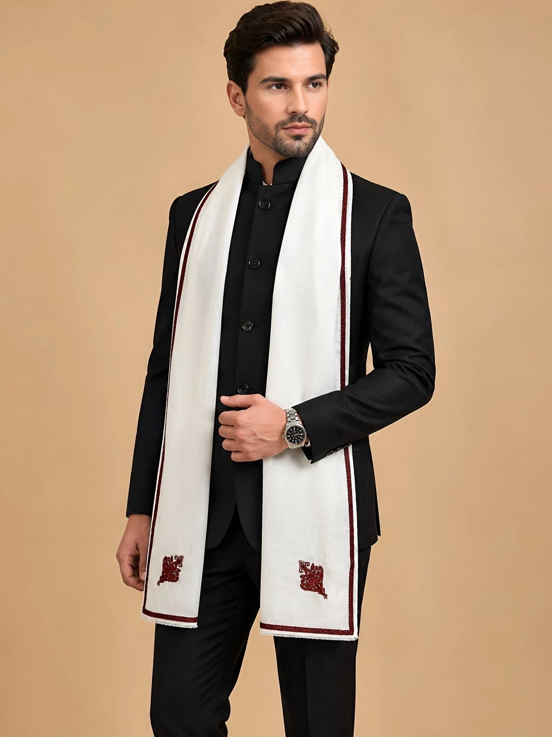 MUFFLY Men Embroidered Stole-picture-23